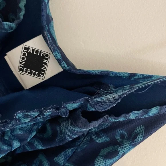 (sold)Vintage California Concepts sheer overlay floral mini dress boho  fairy - Picture 3 of 5